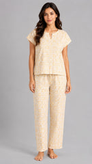 Evolove X Venus  Women's Premium Soft Double Cloth Pajama Set | Ultra Soft Breathable Cotton Blend Night Suit ( NPSDC3499YW )