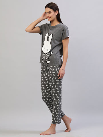 Pyjama set Anthra melange 100% cotton