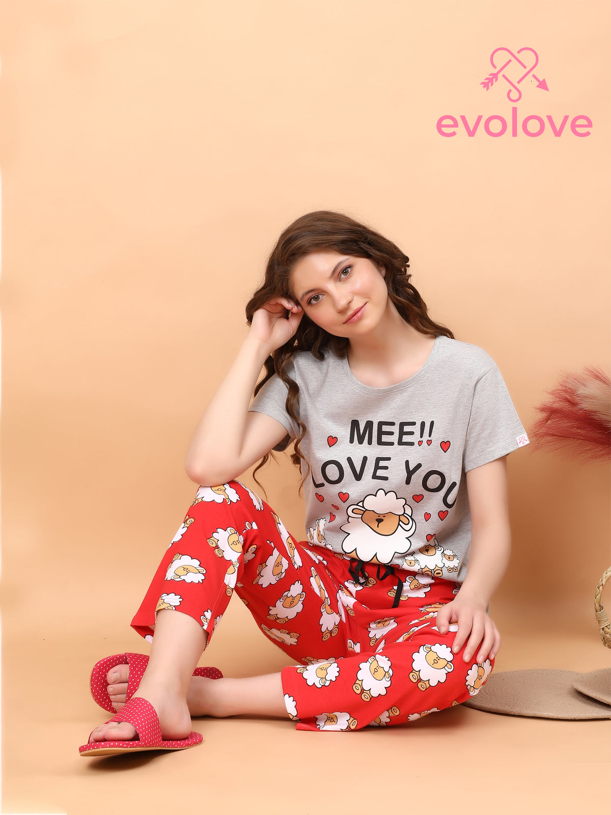 Pyjama set Red 100% Cotton