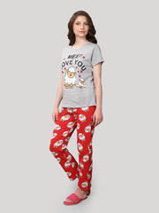 Pyjama set Red 100% Cotton