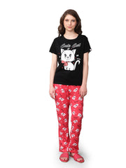 Pajama set Black 100 % cotton