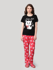 Pajama set Black 100 % cotton