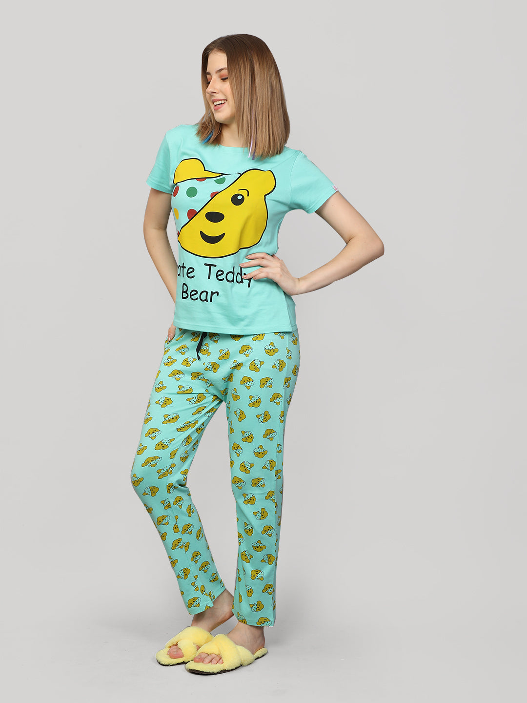 Pajama set Green 100% Cotton