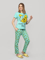 Pajama set Green 100% Cotton