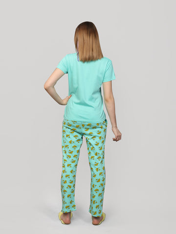 Pajama set Green 100% Cotton