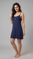 Evolove Premium Bamboo Slip Camisole Nighty with Delicate Lace | Supersoft Luxe Sleepwear | A Must Must have, You will love it.(NSSBL3568NY)