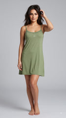 Evolove Premium Bamboo Slip Camisole Nighty with Delicate Lace | Supersoft Luxe Sleepwear | A Must Must have, You will love it.(NSSBL3569SG)