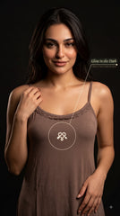 Evolove Premium Bamboo Slip Camisole Nighty with Delicate Lace | Supersoft Luxe Sleepwear | A Must Must have, You will love it.(NSSBL3570MB)