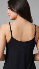 Evolove Premium Bamboo Slip Camisole Nighty with Delicate Lace | Supersoft Luxe Sleepwear | A Must Must have, You will love it.(NSSBL3571BK)