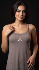 Evolove Premium Bamboo Slip Camisole Nighty with Delicate Lace | Supersoft Luxe Sleepwear | A Must Must have, You will love it.(NSSBL3572LG)