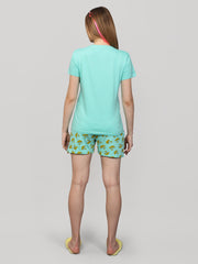 Short Set Green 100% Cotton