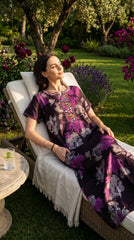 Alpine Designer Long Embroidered Nighty for Women with Side Pocket | Soft Breathable Fabric | Printed Maxi Nighty | Comfortable Daily Wear