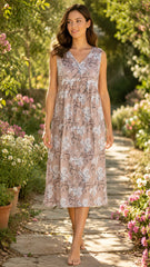 Evolove x Venus™ Peach Dobby Grace Nighty | Premium Short Nightwear (SNGDB3513PC)