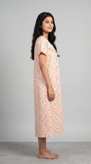 Evolove X Venus Women's Premium Soft Rayon Short Nightgown | Breathable Lightweight Nighty | Half Sleeve Comfortable Sleepwear & Loungewear ( SNGRY3516OG )