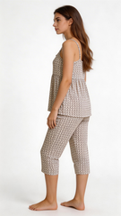 Evolove x Venus Women’s Rayon Printed Slip Set – Soft Spaghetti Strap Top with Comfortable Pajama Pants | Lightweight Breathable Nightwear