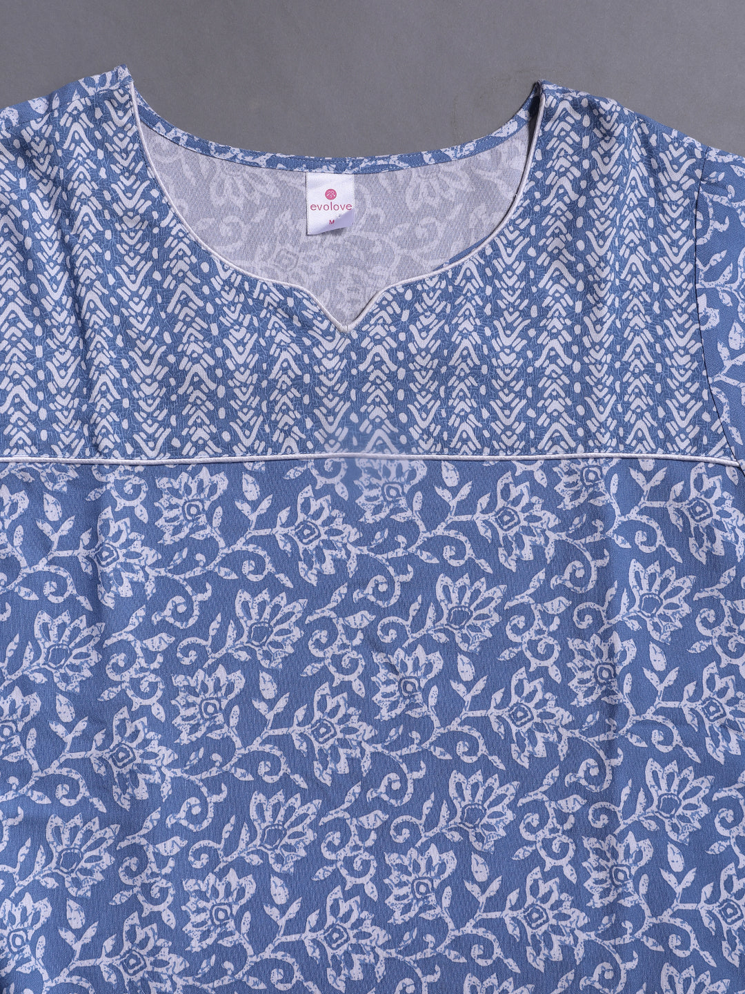 100% Cotton Nighty with Side Pocket | Printed