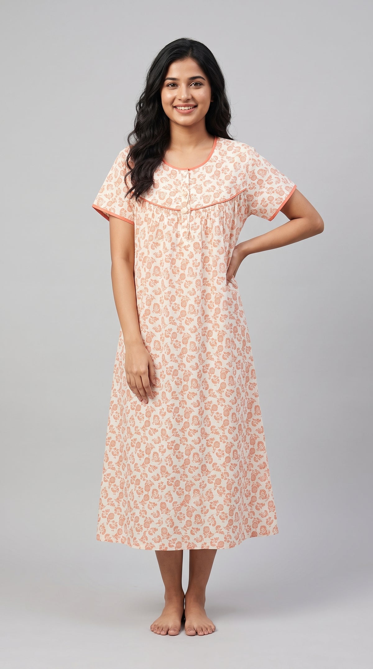 EVOLOVE X VENUS Women's Floral Printed Rayon Short Nighty | Soft & Comfortable Sleepwear