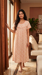 EVOLOVE X VENUS Women's Floral Printed Rayon Short Nighty | Soft & Comfortable Sleepwear