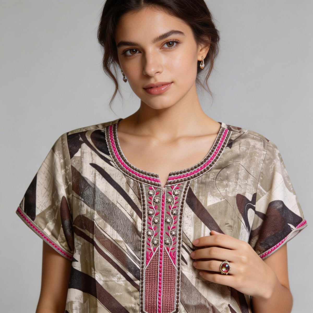 Alpine Long Nightgown for Women with Side Pocket | Soft Breathable Fabric | Printed Maxi Nighty | Comfortable Daily Wear