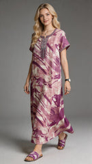 Alpine Long Nightgown for Women with Side Pocket | Soft Breathable Fabric | Printed Maxi Nighty | Comfortable Daily Wear