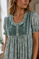 TENCEL™ × Bamboo Luxury Fabric – long nightgown Ultra-Soft, Silky, Breathable & Eco-Friendly. Our most comfortable ever in tonal embroideries for that minimal look