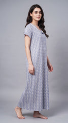 EvoLove x Venus™ Premium Designer Rayon Long Nightgown for Women | Soft Breathable Maxi Nighty | Elegant Floral Printed Loungewear & Sleepwear