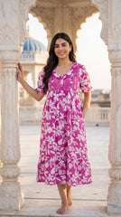 Tencel ™ × Bamboo Fashionable Midi Nighty for Women | Premium Short Night Dress