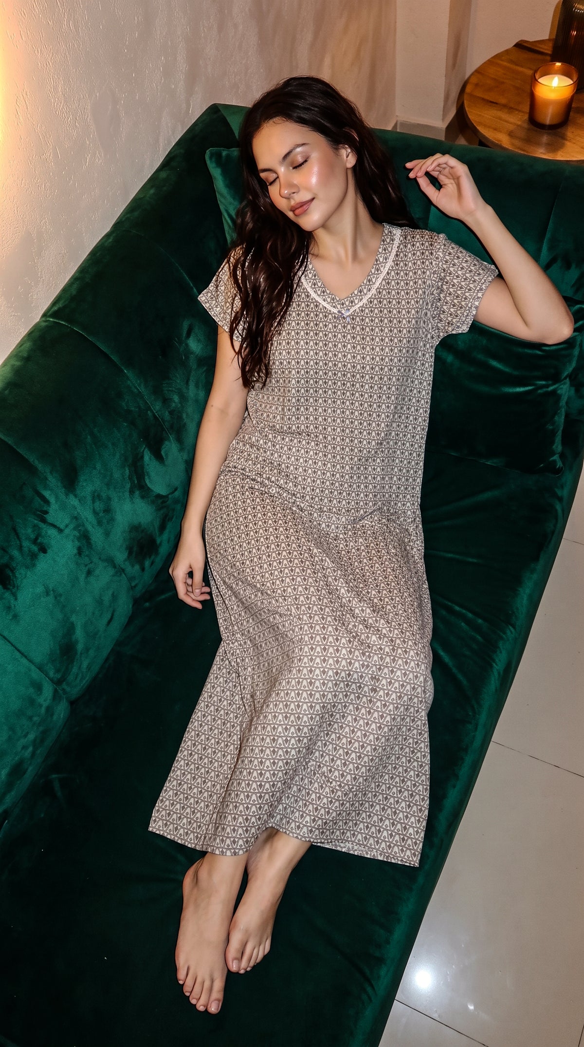EvoLove x Venus™ Premium Designer Rayon Long Nightgown for Women | Soft Breathable Maxi Nighty | Elegant Floral Printed Loungewear & Sleepwear