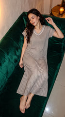 EvoLove x Venus™ Premium Designer Rayon Long Nightgown for Women | Soft Breathable Maxi Nighty | Elegant Floral Printed Loungewear & Sleepwear