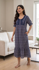 Tencel ™ × Bamboo Fashionable Midi Short Nighty for Women | Premium Short Night Dress