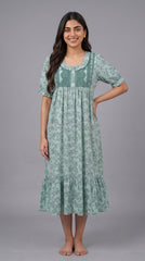 Tencel™ × Bamboo Fashionable Midi Nighty for Women | Premium Short Night Dress