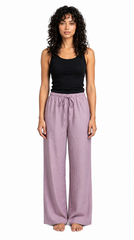Evolove Aero Soft Women's Lavender Wide Leg Pyjama | Relaxed Fit Lounge Pants with Elasticated Waist & Drawstring | Comfortable Sleepwear