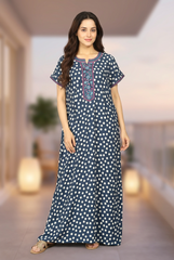🌸 Evolove Women's Liva Viscose Maxi Nighty with Pocket – Super Soft & Comfortable