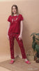 Pajama set Maroon 100% Cotton