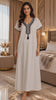 Women 100% Pure Rayon Embroidered Long Nightgown | Full Length Maxi Nighty | Soft Breathable Sleepwear with Pocket