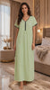 Women’s 100% Pure Rayon Fabric Printed Maxi Nightgown | Comfortable Loose Fit Long Night Dress | Soft Breathable Nightwear with Short Sleeves