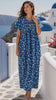 Women's 100% Pure Rayon Fabric Smoking Pattern Long Nightgown | Full Length Maxi Nighty | Soft Breathable Sleepwear with Pocket