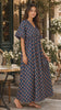 Women’s 100% Pure Cotton Printed Embroidered Maxi Nightgown | Comfortable Loose Fit Long Night Dress | Soft Breathable Nightwear with Short Sleeves