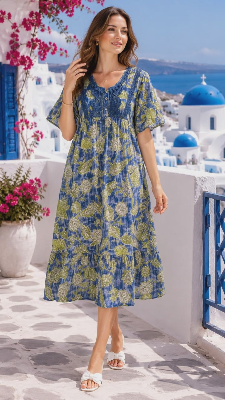 TENCEL™ × Bamboo Luxury Fabric –  Short midi Nightgown ,Ultra-Soft, Silky, Breathable & Eco-Friendly. Our most comfortable ever.