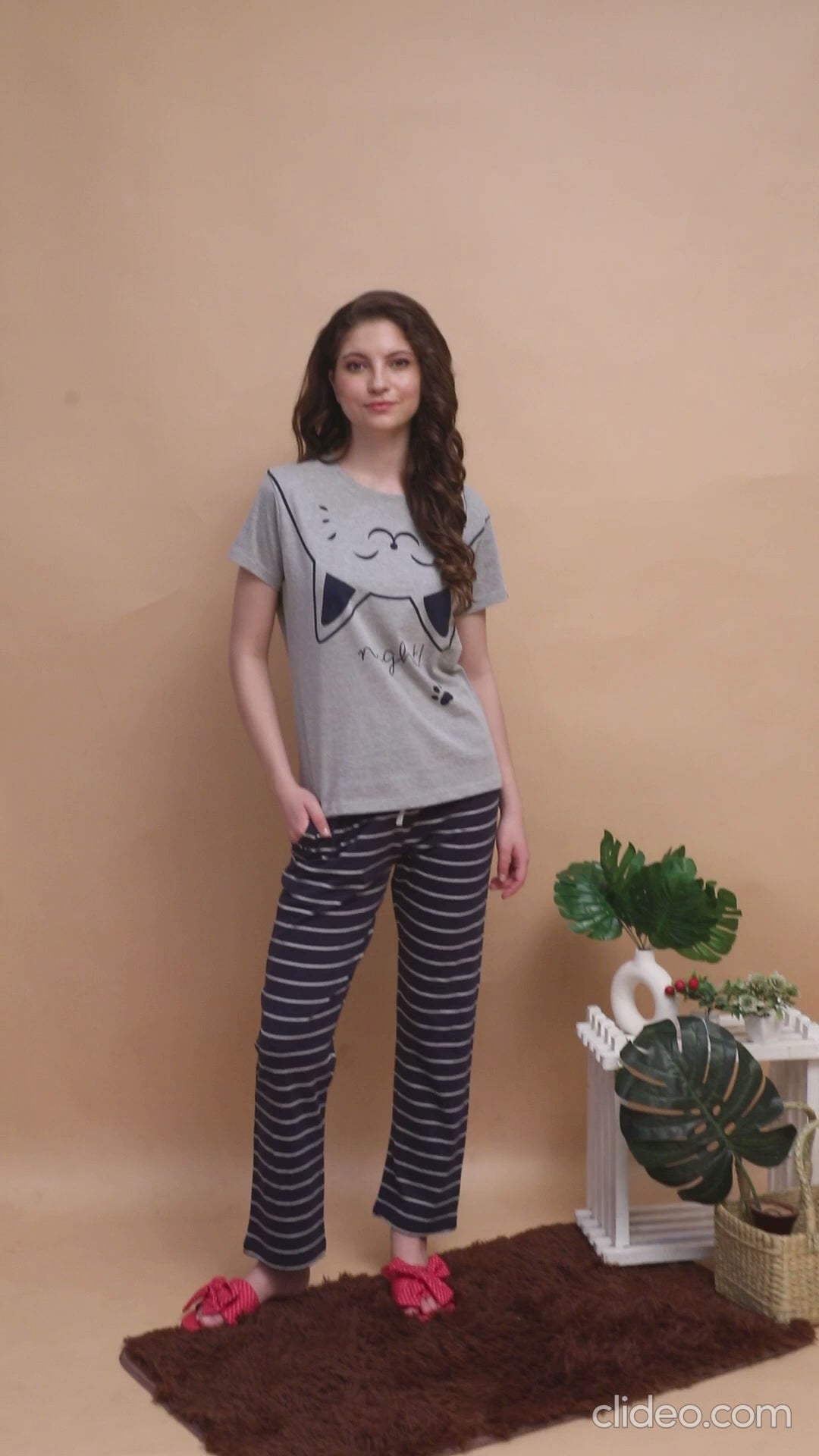 Pyjama set Grey 100% Cotton