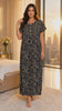 Women's 100% Pure Rayon Fabric Smoking Pattern Long Nightgown | Full Length Maxi Nighty | Soft Breathable Sleepwear with Pocket