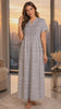 Women's 100% Pure Rayon Fabric Smoking Pattern Long Nightgown | Full Length Maxi Nighty | Soft Breathable Sleepwear with Pocket