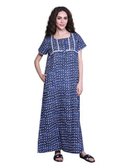 100% Cotton Nighty with Side Pocket | Printed