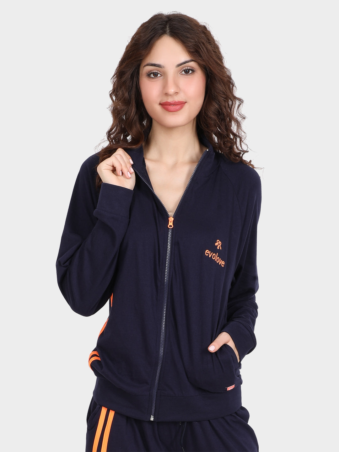 Evolove Regular Fit Cotton Track Suit for Women