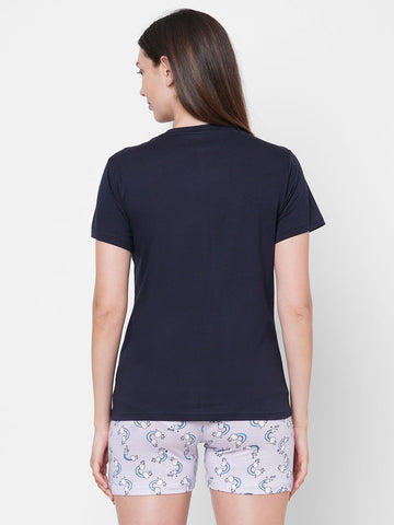 evolove Women's 100% Cotton Knits Printed Nightsuit (Shorts set) Get Free Eye Mask Inside of any design, sleepwear, super soft, loungewear, comfortable (Various Colour Options, Sizes S to 2XL)