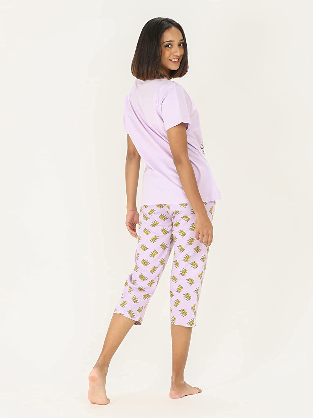 Cotton Pyjamas women capri pant set (Top+Bottom) Singlet and Capri pant  Sleepwear Loungewear Nightwear Ladies Pajamas | Shopee Malaysia