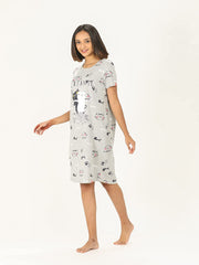 Loose Fit 100% Cotton Short Length Nighty Super Cute Light Soft Comfortable Design ( S to 2XL Size )