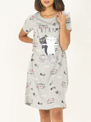 Loose Fit 100% Cotton Short Length Nighty Super Cute Light Soft Comfortable Design ( S to 2XL Size )