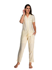 Pyjama Set with   Viscose Liva Printed Top Shirts &  Pants Night Suit Sleep &