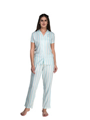 Pyjama & Top Set with Pockets Night Wear Daily Use Viscose Liva Printed Suit Sleep &